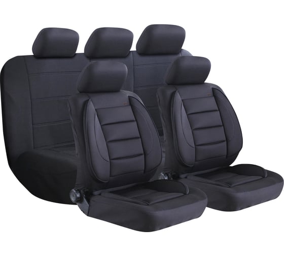 Изображение товара Чехлы для автомобильных сидений KRAFT COMFORT универсальные, полиэстер, черные KT 835637