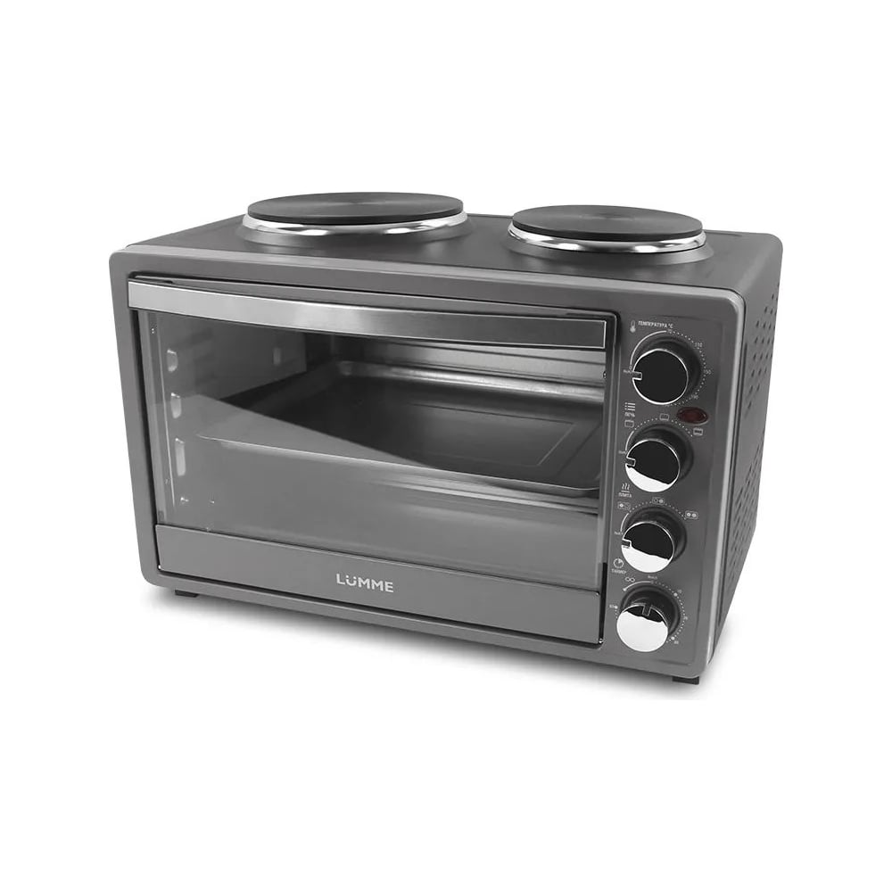 Изображение товара Мини-печь LUMME LU-1707 серый жемчуг духовой шкаф 38 литров гриль+плитка 36617