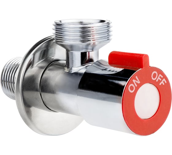 Изображение товара Стальной угловой кран для бытовой техники MasterProf 1/2 х 3/4 н/н с отражателем ИС.081205