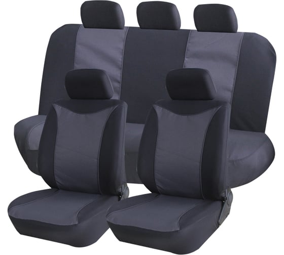 Изображение товара Чехлы для автомобильных сидений KRAFT PRESTIGE универсальные, полиэстер/жаккард, черно-серые KT 835619