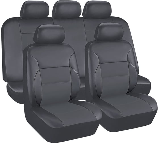 Изображение товара Чехлы для автомобильных сидений KRAFT LUXURY универсальные, экокожа, серые KT 835642