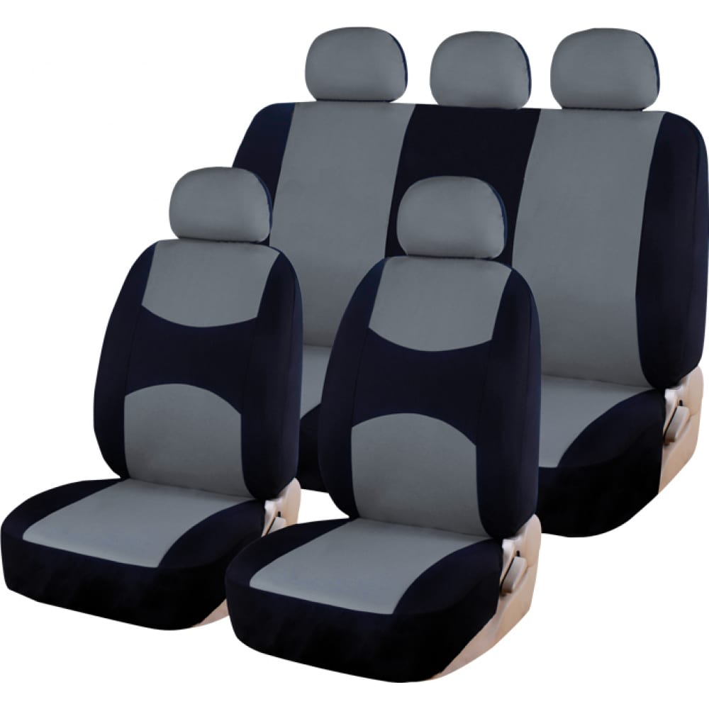 Универсальные чехлы для автомобильных сидений KRAFT авточехлы универсальные 9 предметов черные синяя нить м5 classic series