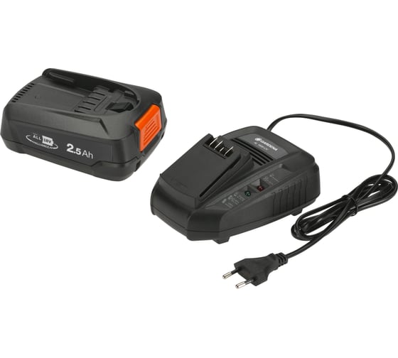 Изображение товара Комплект аккумулятор литий-ионный с зарядкой Gardena 14906-20.000.00