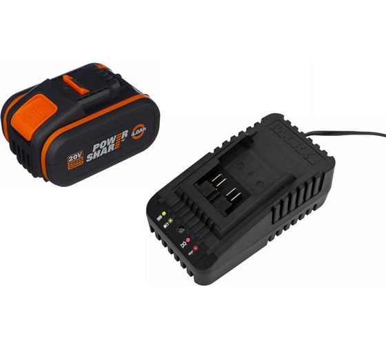 Изображение товара Комплект аккумулятор 4 Ач с зарядным устройством на 2А WORX WA3604
