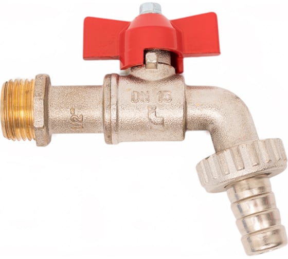 Изображение товара Шаровой кран ITAP GAR сливной с латунным штуцером, рукоятка-бабочка 1/2" /15/120/ 168/1/2 1680012