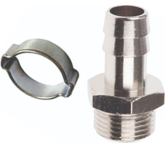Изображение товара Переходник (1/4"М - елочка 12 мм; обжимное кольцо 12x17 мм) Elitech 0704.023800