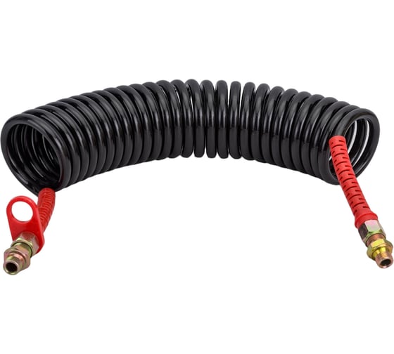 Изображение товара Шланг спиральный пневматический соединительный, тягача с прицепом (7.5 м; М16) TopAuto HH-064-М16-7,5M-PA red