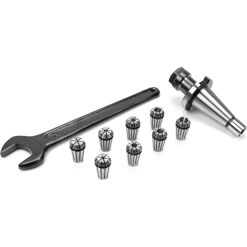 Изображение товара Цанговый патрон MICRON 108032 с набором цанг ER16 8 шт, 2-10 мм