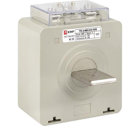 Изображение товара Трансформатор тока EKF ТТЕ-A-500/5А с клеммой напряжения класс точности 0,5S PROxima tte-S-500-0.5S