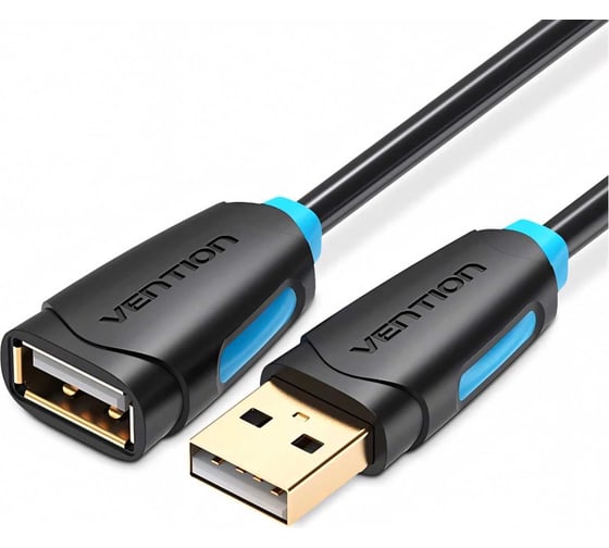 Изображение товара Кабель-удлинитель Vention USB 2.0 AM/AF - 2м, чёрный CBCBH