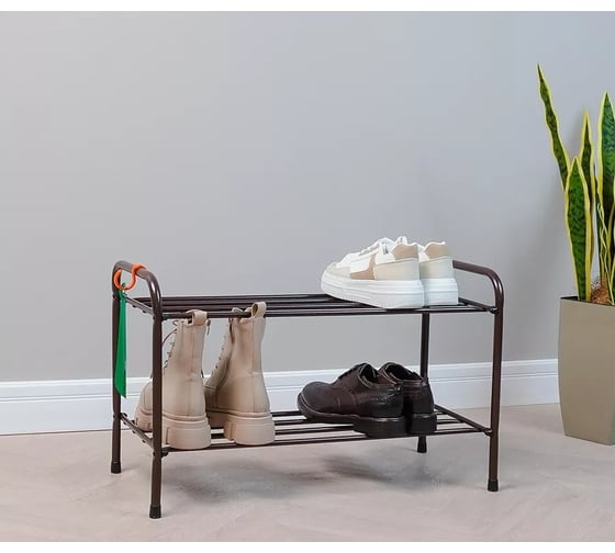 Изображение товара Подставка для обуви ЗМИ "Альфа 22" 2 полки, 6 пар обуви, коричневый ПДОА22 КОР