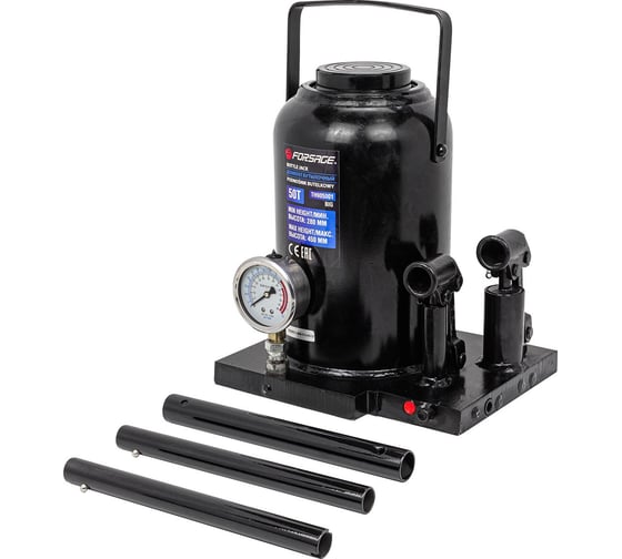 Изображение товара Домкрат бутылочный Forsage двухскоростной с манометром 50т h min-280мм, h max-450мм F-TH905001 BIG(56861)