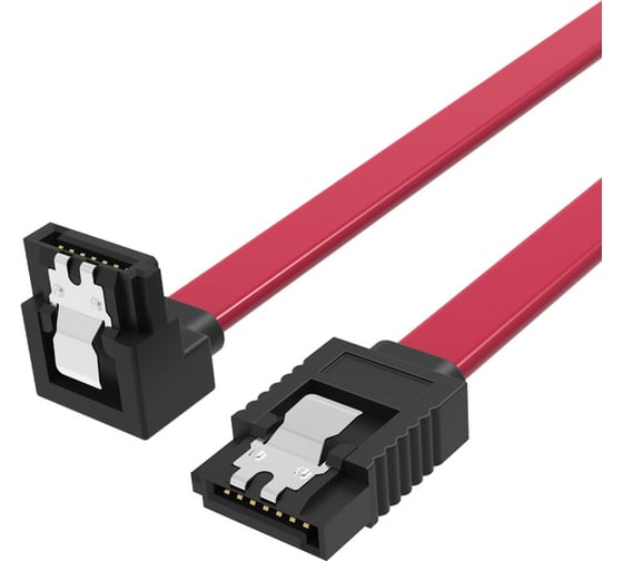 Изображение товара Кабель Vention SATA 3 M/SATA 3 M, угол 90, с защелками, красный - 0.5 м KDDRD