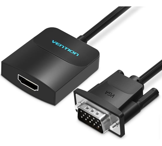 Изображение товара Мультимедиа конвертер Vention VGA + аудио, HDMI, гибкий, черный ACNBB