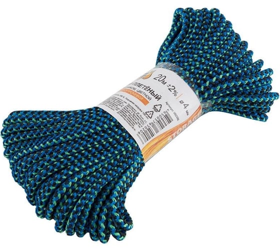 Изображение товара Высокопрочный цветной плетеный шнур Рыжий кот с сердечником, D 4 мм, 20 метров 082295