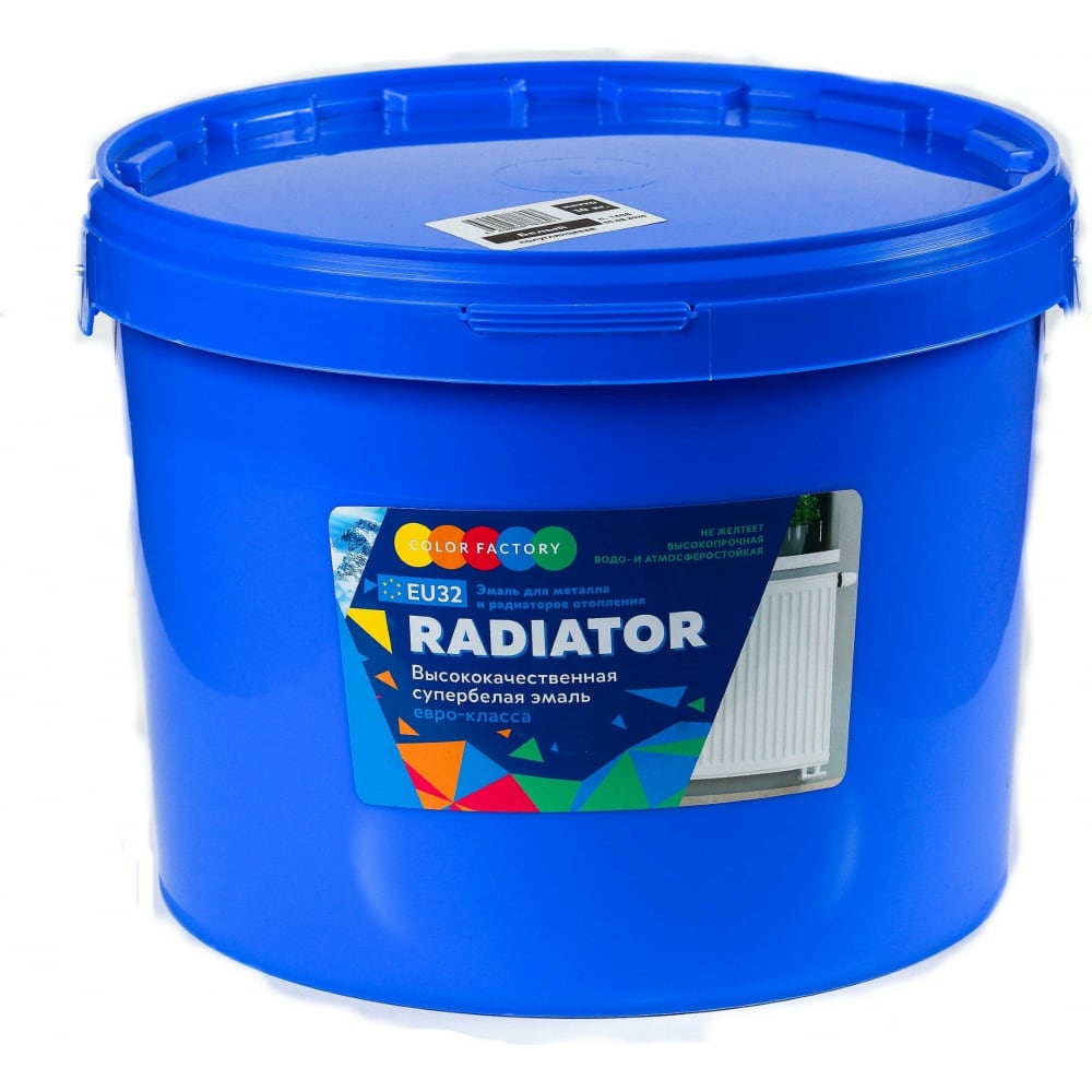 фото Акриловая эмаль для радиаторов фабрика цвета eu-32 radiator полуглянцевая 10 кг тд000001715