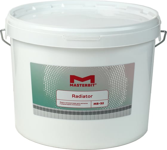 Изображение товара Акриловая эмаль МАСТЕРБИТ МБ-32 RADIATOR полуматовая, 10 кг ТД000001715