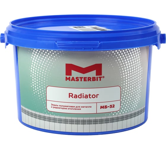 Изображение товара Акриловая эмаль МАСТЕРБИТ МБ-32 RADIATOR полуматовая, 2.5 кг ТД000001714