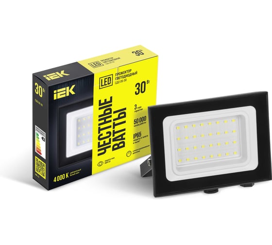 Изображение товара Светодиодный прожектор IEK СДО 06-30, черный, IP65, 4000K LPDO601-30-40-K02