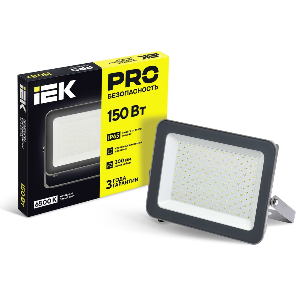 Изображение товара Светодиодный прожектор IEK СДО 07-150 150Вт IP65 серый Изображение товара Светодиодный прожектор IEK СДО 07-150 150Вт IP65 серый