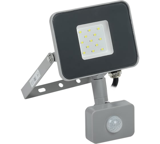 Изображение товара Светодиодный прожектор IEK СДО 07-10Д, серый, с датчиком движения, IP54 LPDO702-10-K03