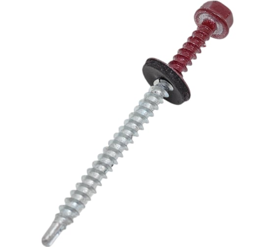Изображение товара Кровельный саморез Стройметиз 4,8х70 винно-красный RAL 3005 уп. 30 шт. коробка с окном 2140215
