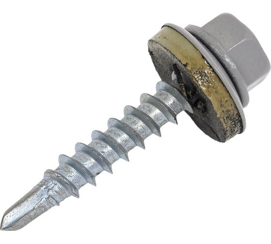 Изображение товара Кровельный саморез Стройметиз 4,8х28 серый RAL 7004 уп. 60 шт. коробка с окном 2170014