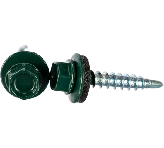 Изображение товара Кровельный саморез Стройметиз 5,5х19 зеленый мох RAL 6005 уп. 70 шт. коробка с окном средняя 2130214