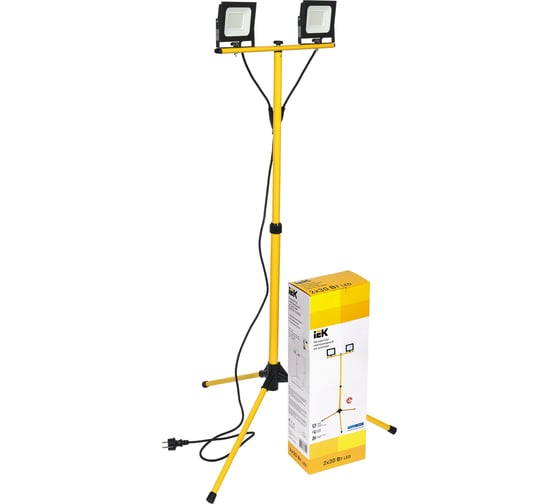 Изображение товара Светодиодный прожектор на штативе IEK LED СДО 06-2х30Ш, 6500К, IP65, черный LPDO606-2X030-65-K02