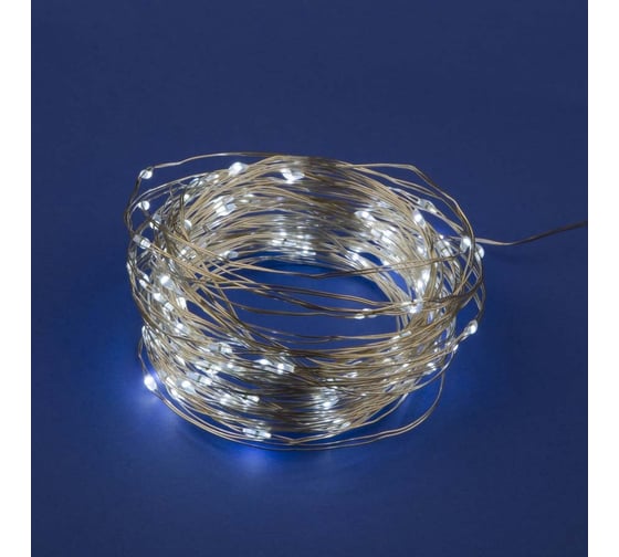 Изображение товара Светодиодная гирлянда Uniel ULD-S1000-100/SCB/3AA WHITE IP20 DEW, UL-00007186