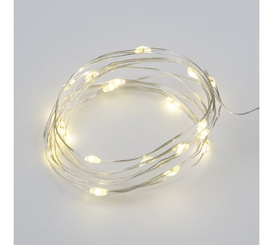 Изображение товара Светодиодная гирлянда Uniel ULD-S0200-020/SСB/2AA WARM WHITE IP20 DEW, UL-00007183