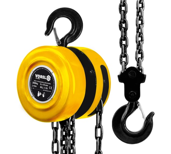 Изображение товара Цепная таль VOREL 3м х 2000кг 80752