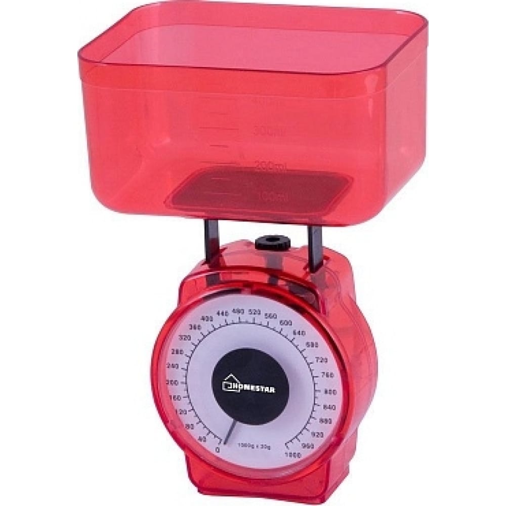 фото Кухонные механические весы homestar hs-3004м 1 кг цвет красный 002795