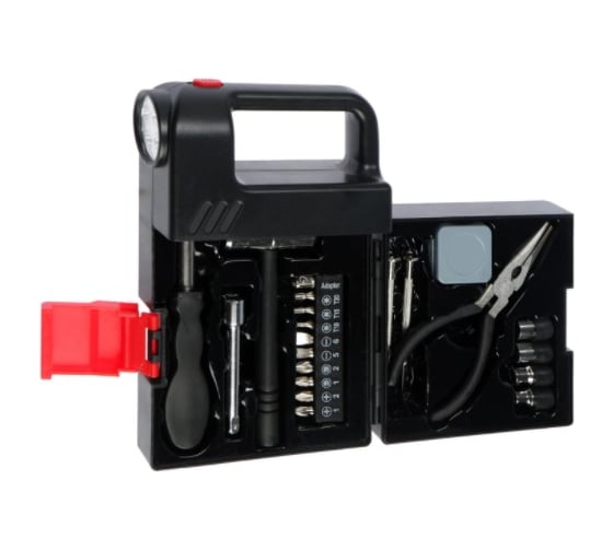 Изображение товара Набор инструментов ТУНДРА подарочный пластиковый кейс "Фонарь", 21 предмет 5084193