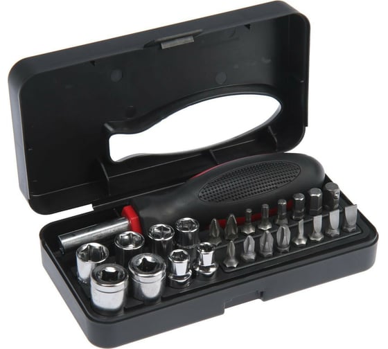 Изображение товара Набор инструментов  ТУНДРА подарочный пластиковый кейс, 25 предметов 5084189