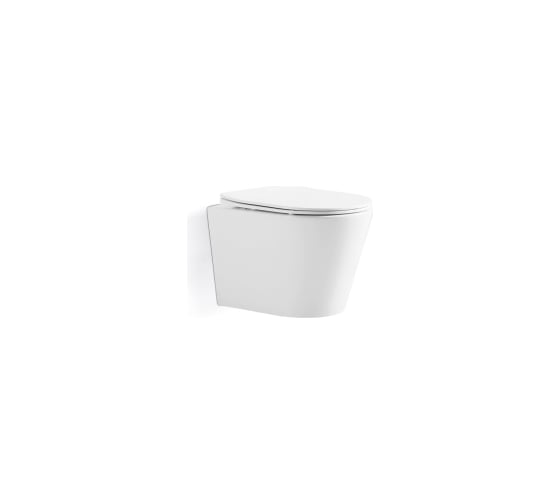 Изображение товара Унитаз подвесной Alcora Stella Tornado безободковый, с сиденьем DPL, e-off, slim, lift, белый 51797480