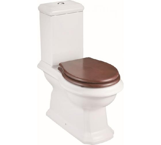 Изображение товара Унитаз Creo Ceramique DIJON 4/6 л, с коричневой крышкой дерево, микролифт, 710x395x845 DI1002+DI1003+DI1001N 00039827