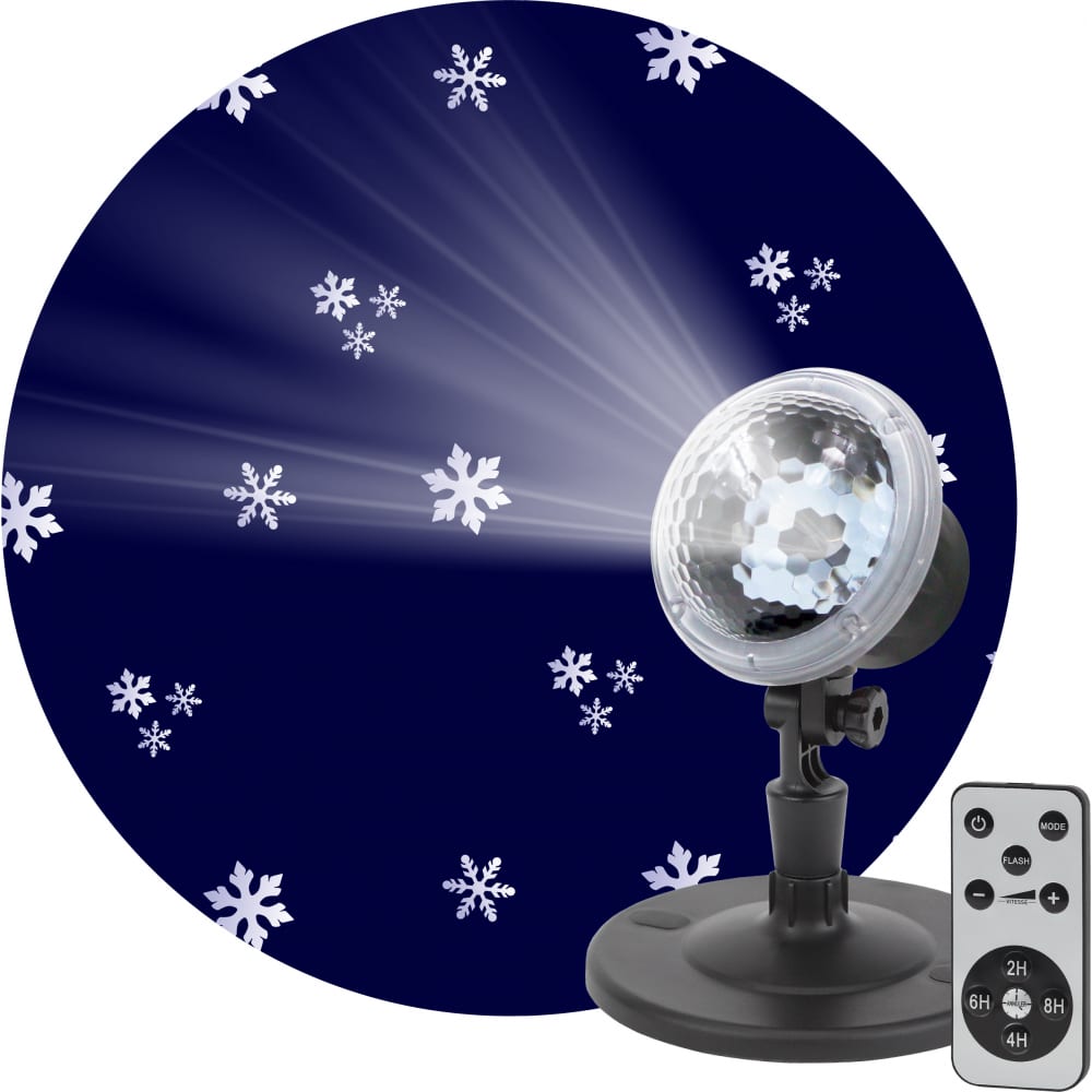 Проектор ЭРА проектор светодиодный влагозащищенный снегопад 220в