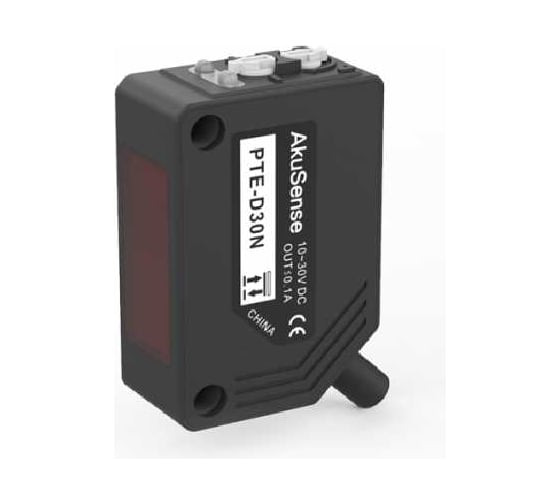 Изображение товара Оптический датчик диффузный AKUSENSE PTE-D30P, Sn=300 мм, PNP NO/NC (Програм)10...30DC, кабель 2м, 07-00038434