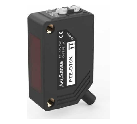 Изображение товара Оптический датчик рефлекторный AKUSENSE PTE-D70P-WT Sn=700 мм PNP НО/НЗ (Программ) 10...30DC кабель 0,15 м в конце разъем М8 07-00044190