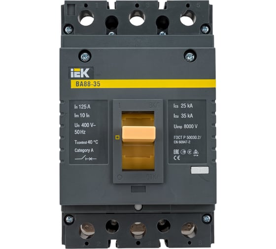 Изображение товара Автоматический выключатель IEK ВА88-35, 3Р, 125А, 35кА SVA30-3-0125