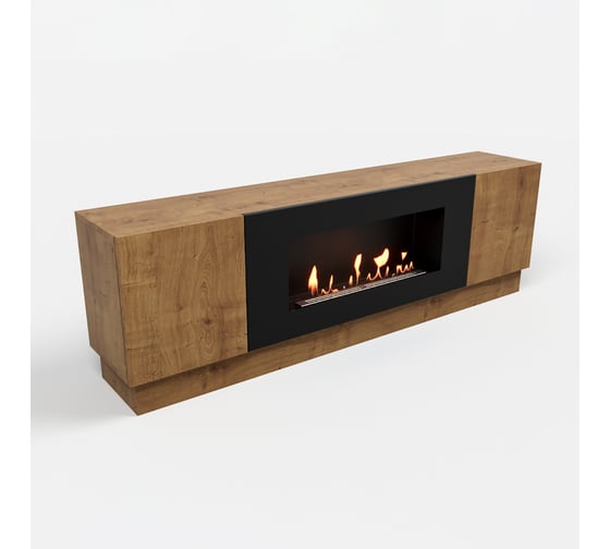 Изображение товара Тумба универсальная Lux Fire Байкал 1600, дуб вотан, с биокамином 900 ТУ-Б1600ДВ