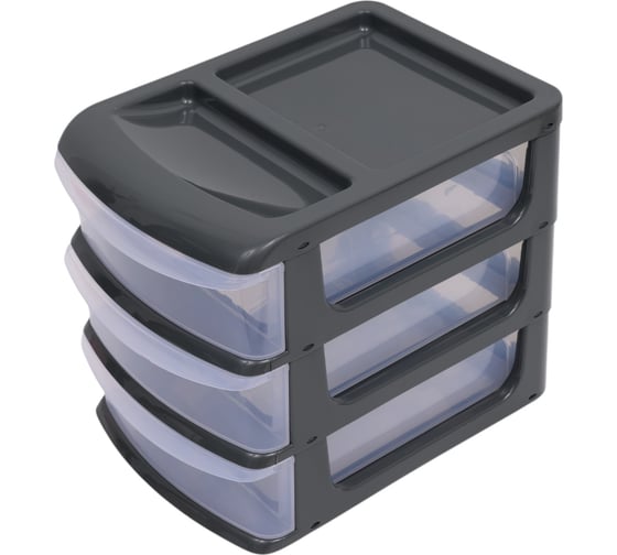 Изображение товара Универсальный бокс IDEA средний 3 секции графитовый М 2765 Графитовый