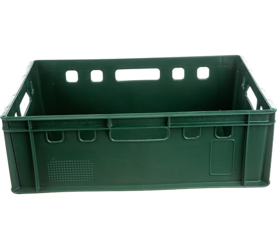 Изображение товара Ящик Тара.ру п/э мясной 600х400х200 сплошной Е2 зеленый 01600