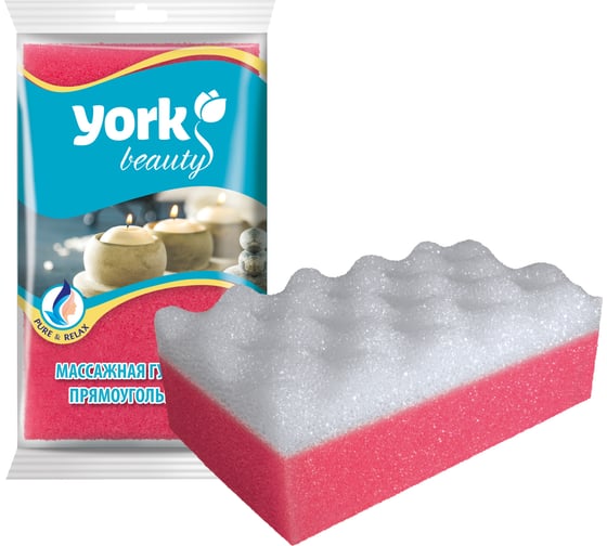 Изображение товара Массажная губка для тела YORK прямоугольник 011040