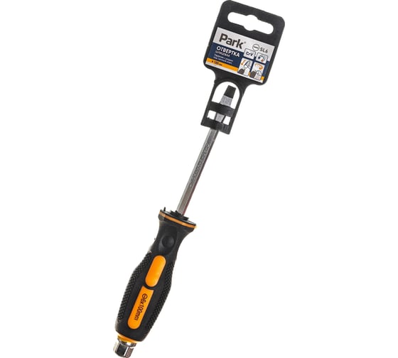 Изображение товара Отвертка PARK шлицевая SL6 ударная с упором под гаечный ключ двухкомпонентная рукоятка 008422