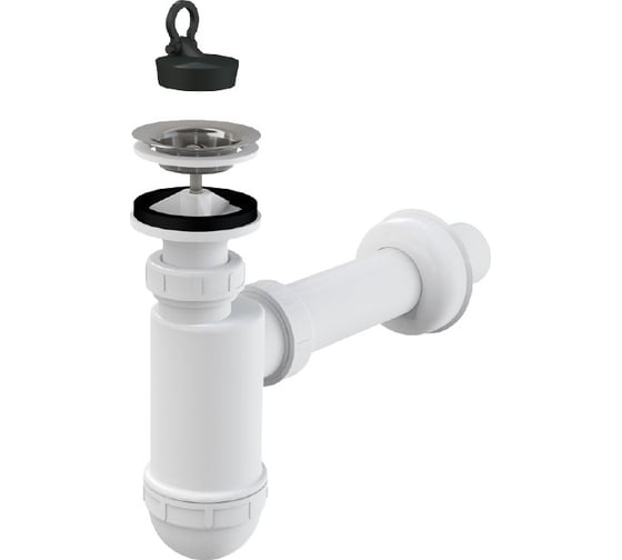 Изображение товара Сифон для умывальника Alcadrain A410 диам.32 с нержавеющей peшeткой диам.63 00022251 00022251