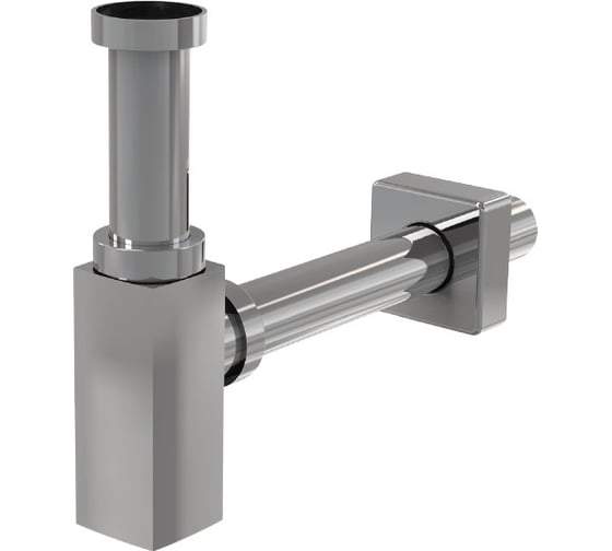 Изображение товара Сифон для умывальника Alcadrain A401 диам.32 DESIGN, цельнометаллический, квадратный 00022255