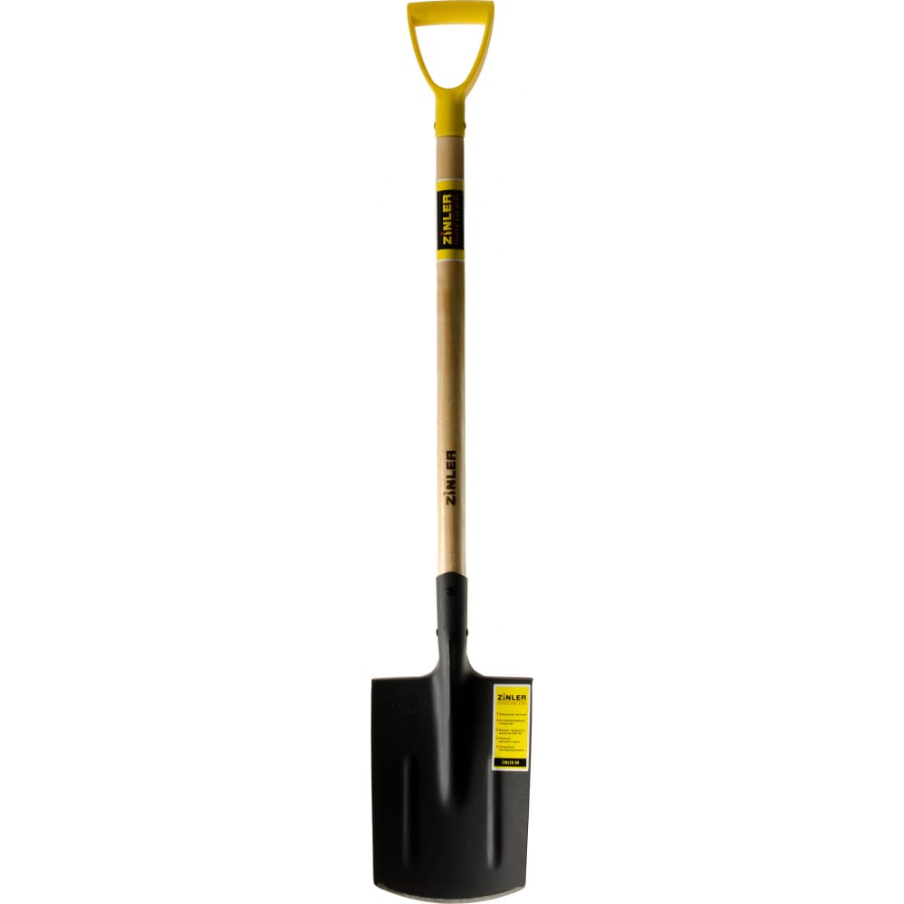 Штыковая прямоугольная лопата ZINLER лопата штыковая прямоугольная l 105 см телескопическая металлический черенок с ручкой