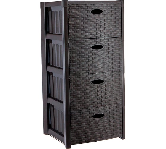 Изображение товара Комод IDEA Стиль ротанг 4 секции коричневый ротанг М 2736 коричневый ротанг